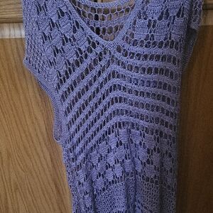 Purple Crochet Knit Top